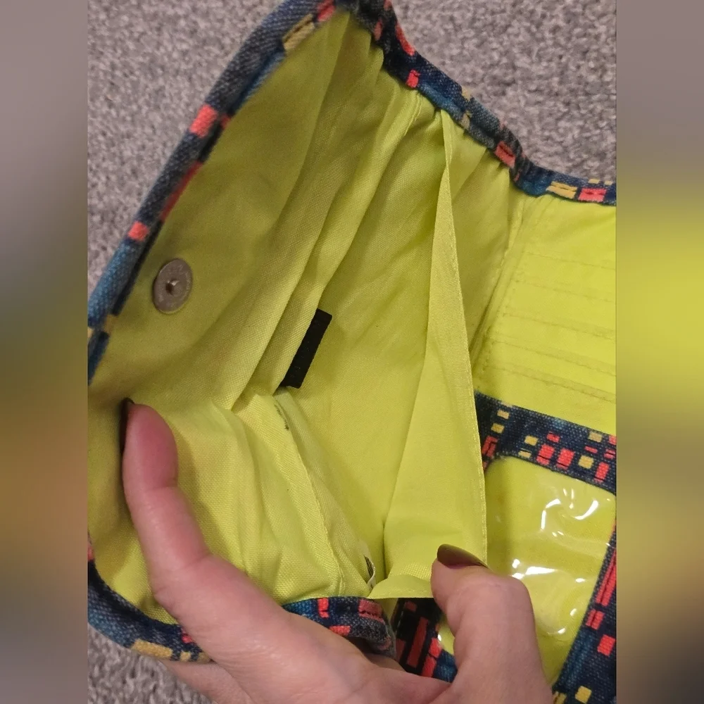 Kavu Wallet Slender Neon Geometric Pattern